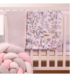 abo Βελουτέ κουβέρτα αγκαλιάς 90x90 Flower Garden Grey