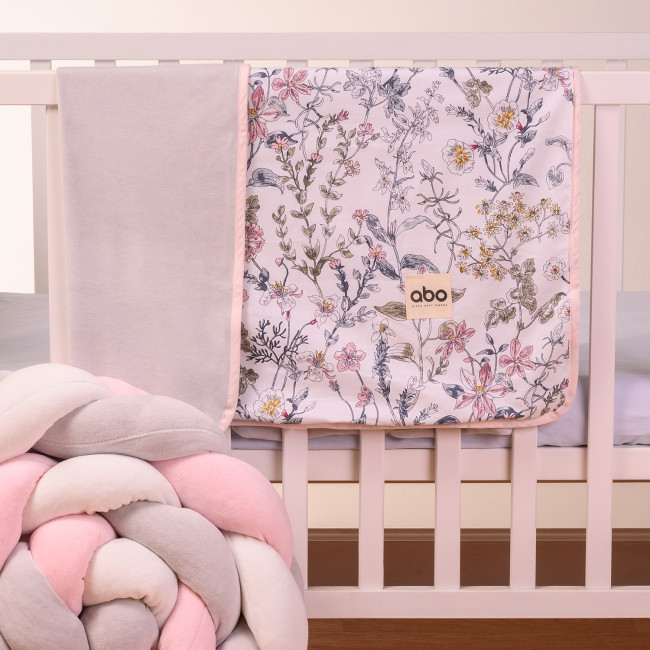 abo Βελουτέ κουβέρτα αγκαλιάς 90x90 Flower Garden Grey abo Βελουτέ κουβέρτα αγκαλιάς 90x90 Flower Garden Grey