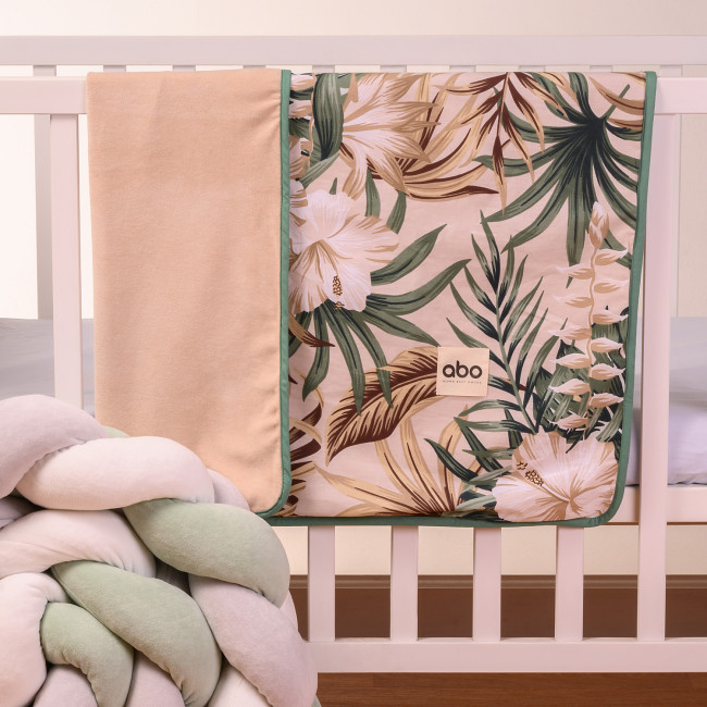 abo Βελουτέ κουβέρτα αγκαλιάς 90x90 Tropical Leaves