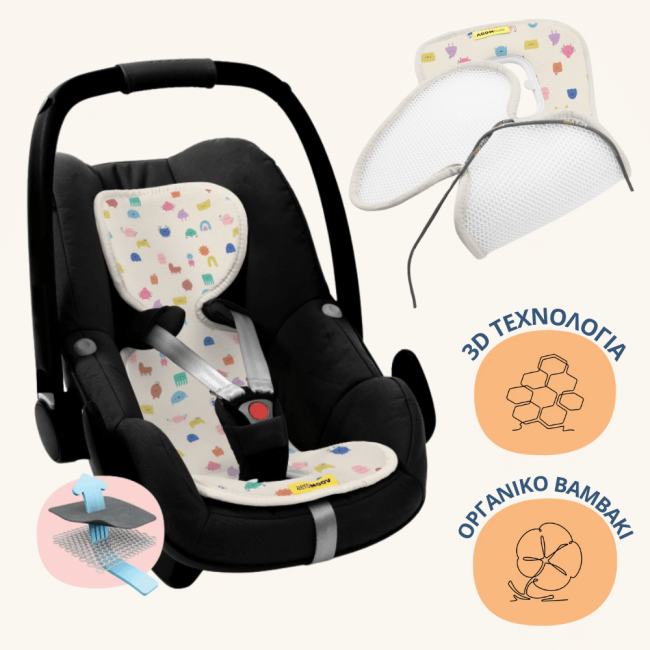 Aeromoov Αντι-ιδρωτικό κάλυμμα Air Layer 0-13kg για κάθισμα αυτοκινήτου - Group 0-Funny Shapes