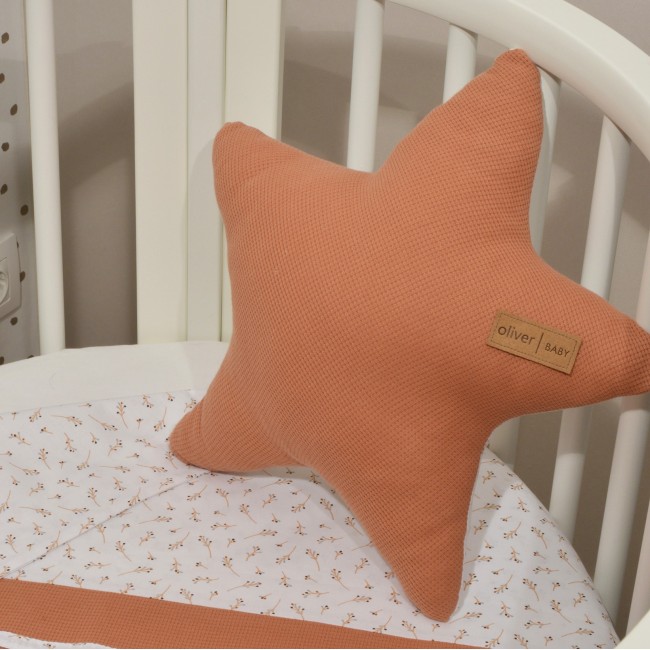 Baby Oliver Διακοσμητικό Μαξιλάρι Διπλής Όψης Des. 400 Αστέρι Κεραμιδί
