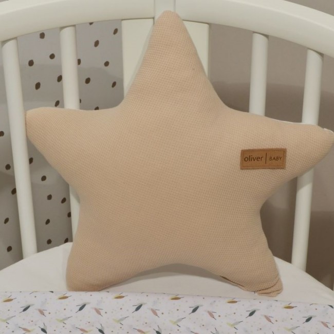 Baby Oliver Διακοσμητικό Μαξιλάρι Διπλής Όψης Des. 404 Αστέρι Μπεζ