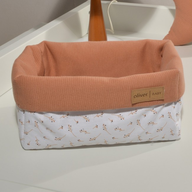Baby Oliver Καλάθι Αποθήκευσης Διπλής Όψης 25x15x13εκ. Des. 400 Κεραμιδί