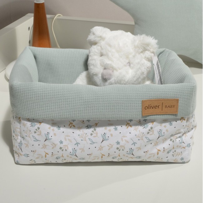 Baby Oliver Καλάθι Αποθήκευσης Διπλής Όψης 25x15x13εκ. Des. 403 Μέντα