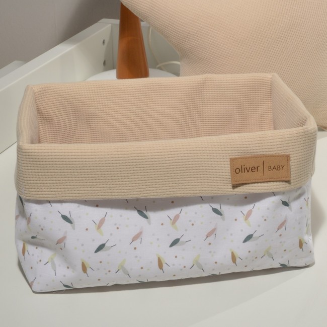 Baby Oliver Καλάθι Αποθήκευσης Διπλής Όψης 25x15x13εκ. Des. 404 Μπεζ