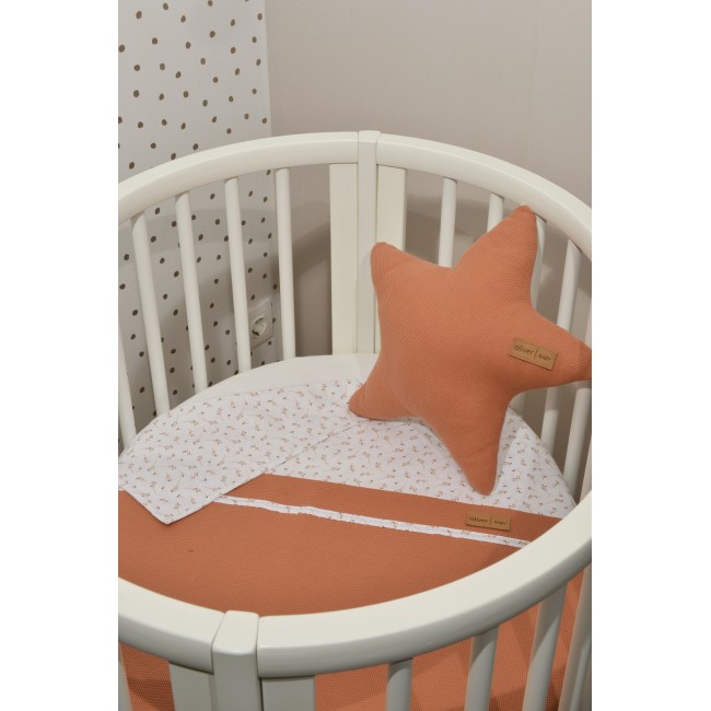 Baby Oliver Καλοκαιρινή Κουβέρτα Διπλής Όψης 75x95cm Des. 400 Κεραμιδί