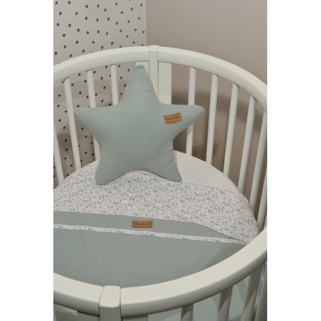 Baby Oliver Καλοκαιρινή Κουβέρτα Διπλής Όψης 75x95cm Des. 403 Μέντα