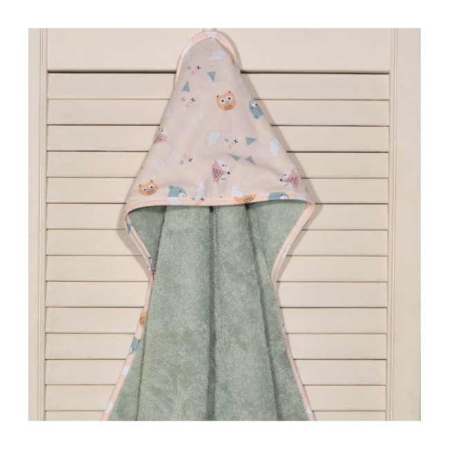 Baby Oliver Μπουρνούζι Με Κάπα 75x75 Des.201 Μέντα