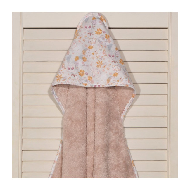 Baby Oliver Μπουρνούζι Με Κάπα 75x75 Des.202 Σάπιο Μήλο