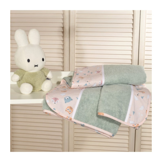 Baby Oliver Σετ Πετσέτες 2τμχ. 30x50 και 70x120 Des.201 Μέντα