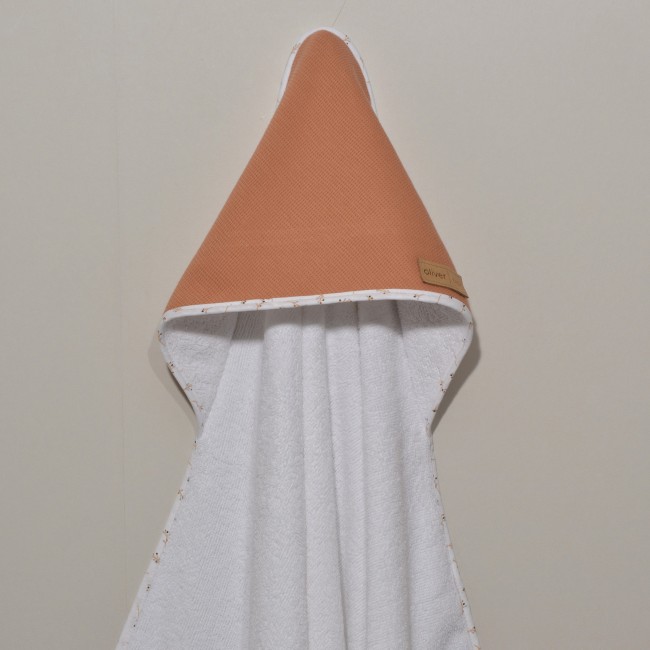 Baby Oliver Μπουρνούζι Με Κάπα 75x75 Des. 400 Κεραμιδί