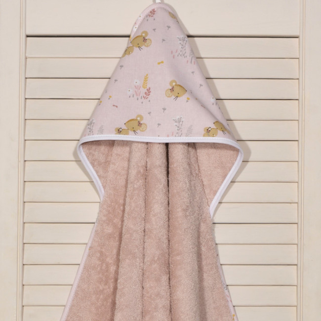 Baby Oliver Μπουρνούζι Με Κάπα Χρωματιστό 75x75 Des.412 Σάπιο Μήλο