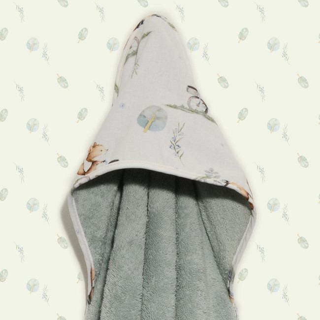 Baby Oliver Μπουρνούζι Με Κάπα 75x75 Des.423 Μέντα