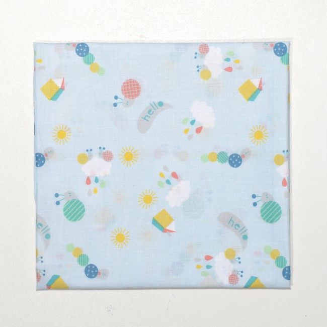 Baby Oliver Πάνα Αγκαλιάς Με Στρίφωμα 80x80cm Des. 178 Εμπριμέ Σιέλ Σαλιγκάρι