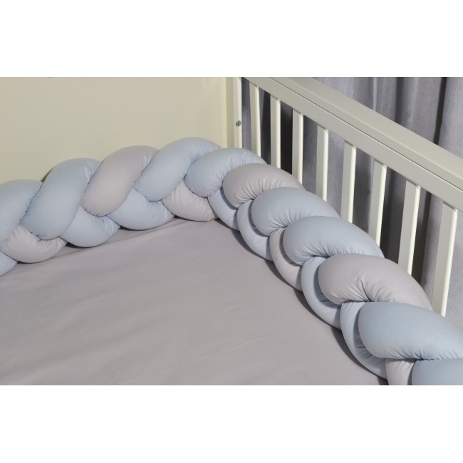 Baby Oliver Πάντα Πλεξούδα Τριπλή Βαμβακερή 20x200cm Des. 3105 Σιέλ-Γκρι