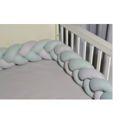 Baby Oliver Πάντα Πλεξούδα Τριπλή Βαμβακερή 20x200cm Des. 3305 Μέντα-Γκρι