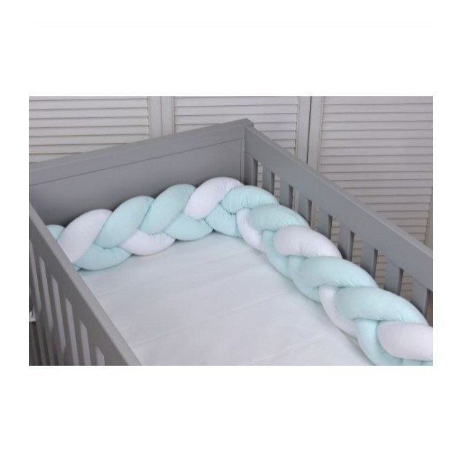 Baby Oliver Πάντα Πλεξούδα Τριπλή Ζέρσευ 200x18cm Des. 130 Λευκό/Μέντα