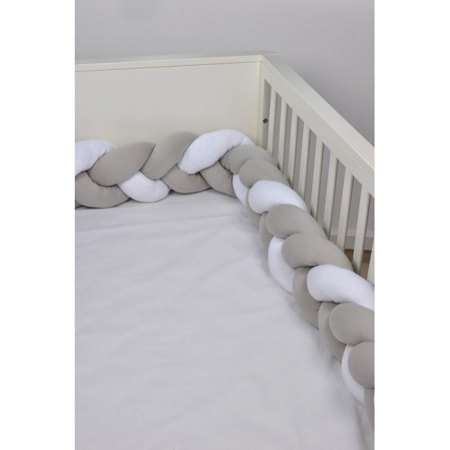 Baby Oliver Πάντα Πλεξούδα Τριπλή Ζέρσευ 200x18cm Des. 140 Λευκό/Μόκα
