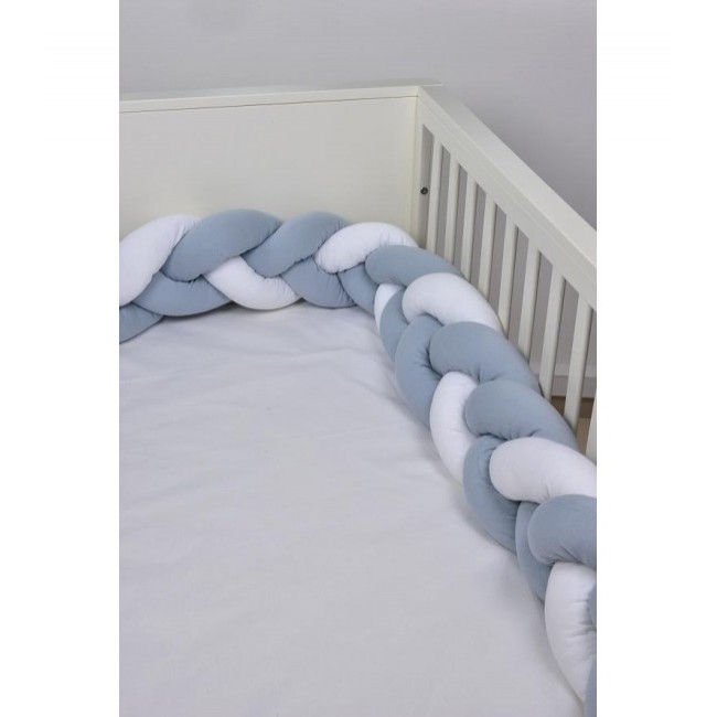 Baby Oliver Πάντα Πλεξούδα Τριπλή Ζέρσευ 200x18cm Des. 150 Λευκό/Γκρι