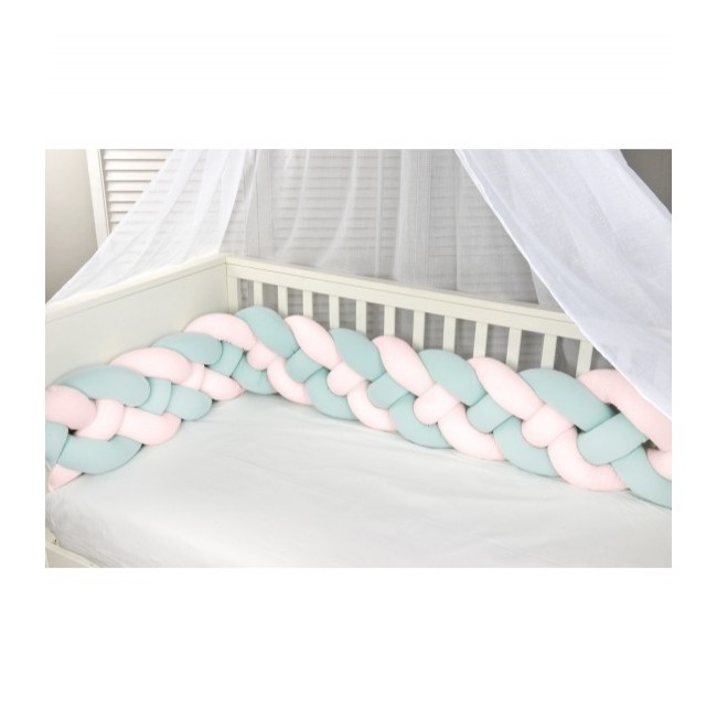 Baby Oliver Πάντα Πλεξούδα Τετραπλή Ζέρσευ 200x24cm Des. 2255 Μέντα/Ροζ