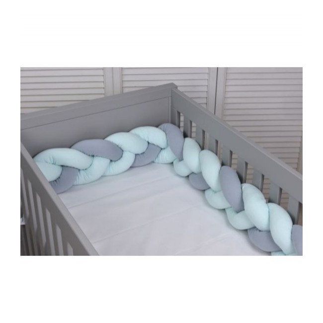 Baby Oliver Πάντα Πλεξούδα Τριπλή Ζέρσευ 200x18cm Des. 305 Μέντα/Γκρι