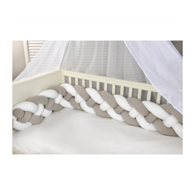 Baby Oliver Πάντα Πλεξούδα Τετραπλή Ζέρσευ 200x24cm Des. 4400 Λευκό/Μόκα