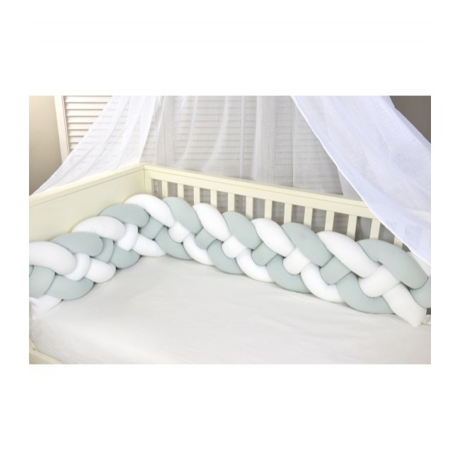Baby Oliver Πάντα Πλεξούδα Τετραπλή Ζέρσευ 200x24cm Des. 5500 Λευκό/Γκρι