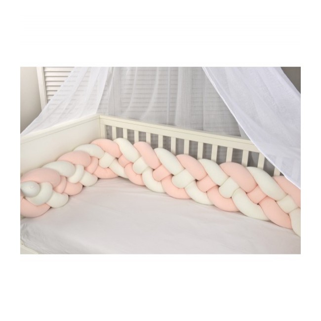 Baby Oliver Πάντα Πλεξούδα Τετραπλή Ζέρσευ 200x24cm Des. 7766 Εκρού/Σομόν