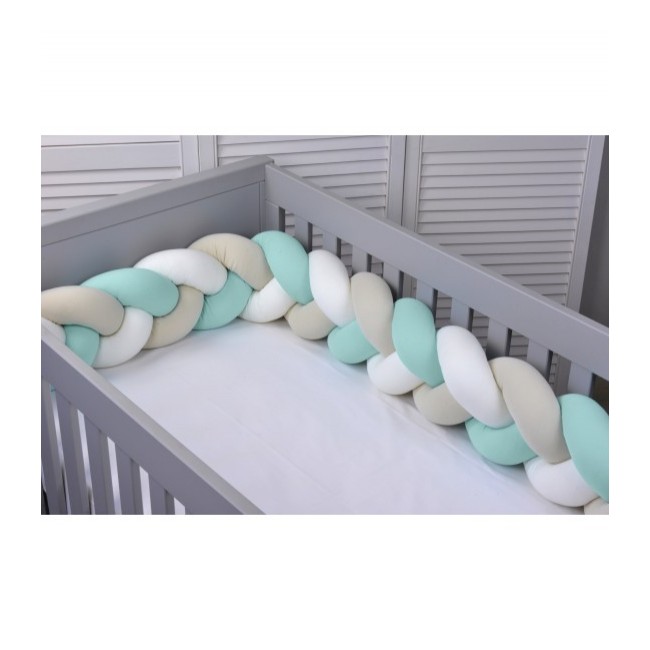 Baby Oliver Πάντα Πλεξούδα Τριπλή Ζέρσευ 200x18cm Des. 780 Εκρού/Μέντα/Μπεζ