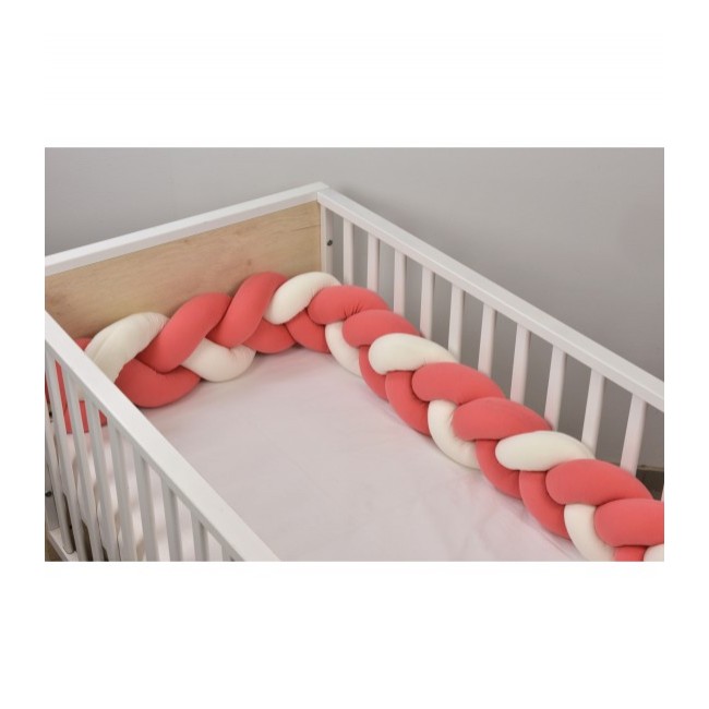 Baby Oliver Πάντα Πλεξούδα Τριπλή Ζέρσευ 200x18cm Des. 799 Εκρού/Κοραλί/Κοραλί