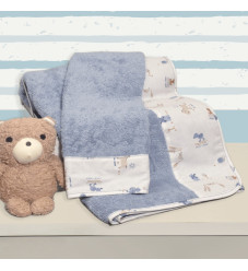Baby Oliver Σετ Πετσέτες 2τμχ. Des.414 Μπλε Ραφ