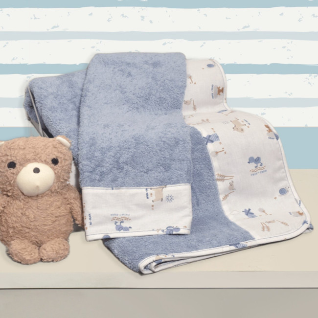 Baby Oliver Σετ Πετσέτες 2τμχ. Des.414 Μπλε Ραφ