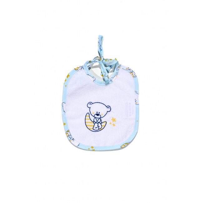 Baby Oliver Σαλιάρα Αδιάβροχη 20x20cm Des. 181 Σιέλ Αρκουδάκι