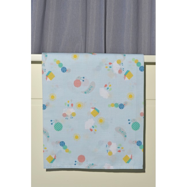 Baby Oliver Πανωσέντονο Κούνιας 110x160cm Des. 178 Εμπριμέ Σιέλ Σαλιγκάρι