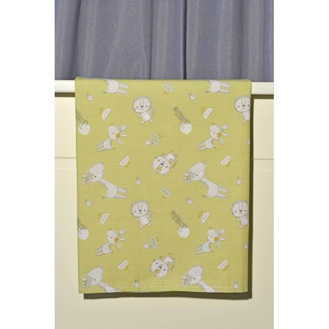 Baby Oliver Πανωσέντονο Κούνιας 110x160cm Des. 180 Εμπριμέ Χακί Τιγράκι