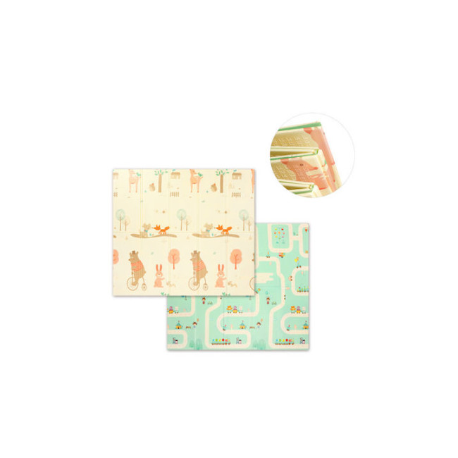 Babyono Αναδιπλούμενο Αφρώδες Παζλ Δαπέδου Διπλής Όψεως 180 x 200 εκ.