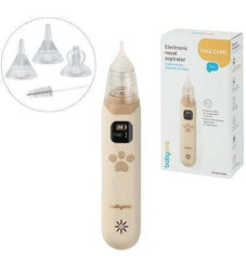 BabyOno Ηλεκτρικός Ρινικός Αναρροφητήρας Μύτης- 3 Επίπεδα Εντασης & Αθόρυβη Λειτουργία Μπεζ