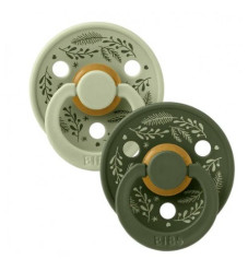 Bibs Πιπίλες Colour 2 τμχ. Latex No1 Leaf Sage/Hunter Green Green