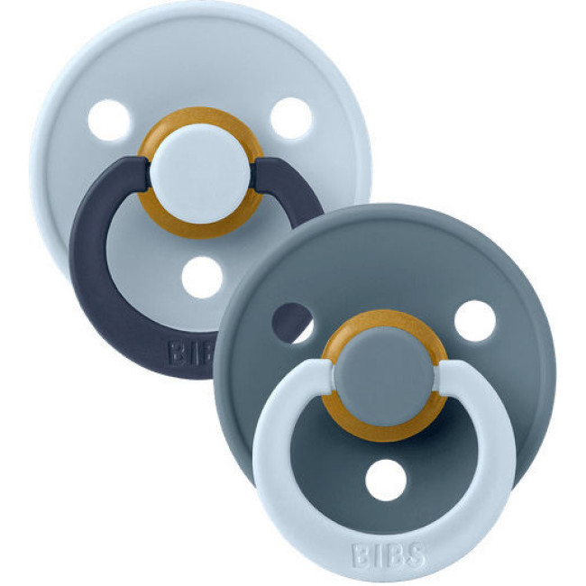 Bibs Πιπίλες Colour 2 τμχ. Latex No1 Fusion Baby Blue/Petrol