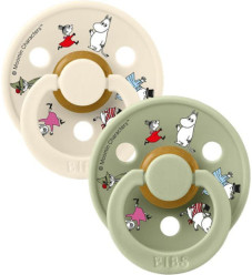 Bibs Πιπίλες Colour 2 τμχ. Latex No1 Moomins Friends Ivory/Sage