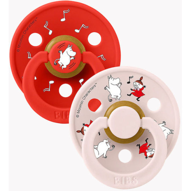Bibs Πιπίλες Colour 2 τμχ. Latex No1 Moomins Dancing Candy Apple/Apple Mix
