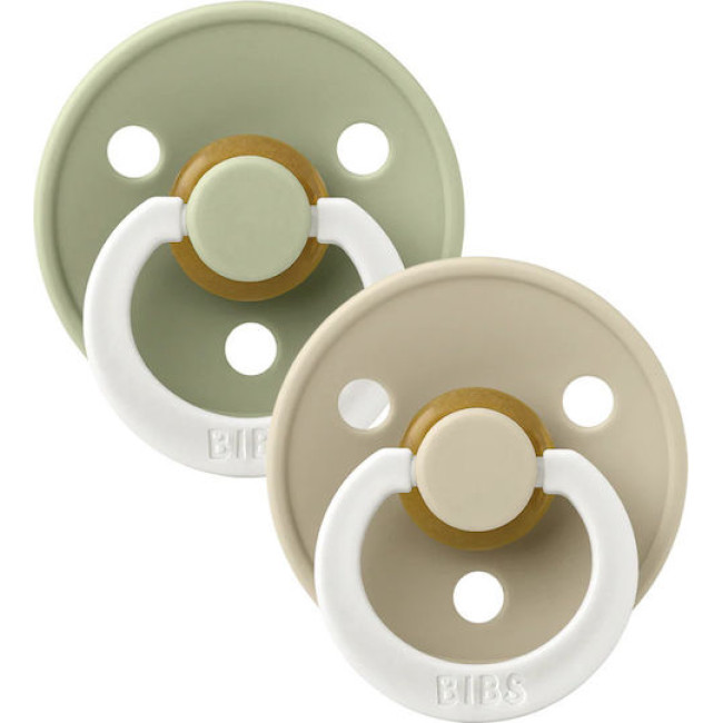 Bibs Πιπίλες Colour 2 τμχ. Latex No2 Glow Sage/Vanilla