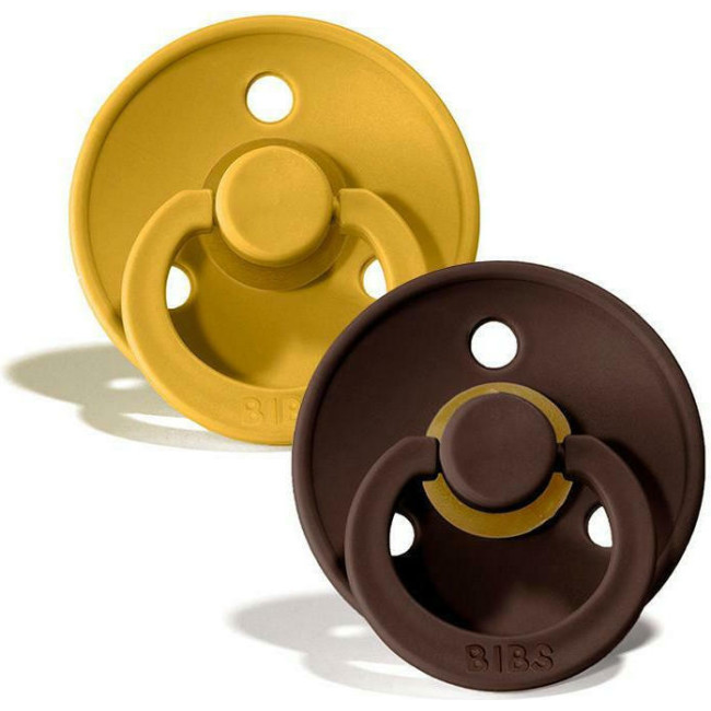 Bibs Πιπίλες Colour 2 τμχ. Latex No1 Mustard/Mocha