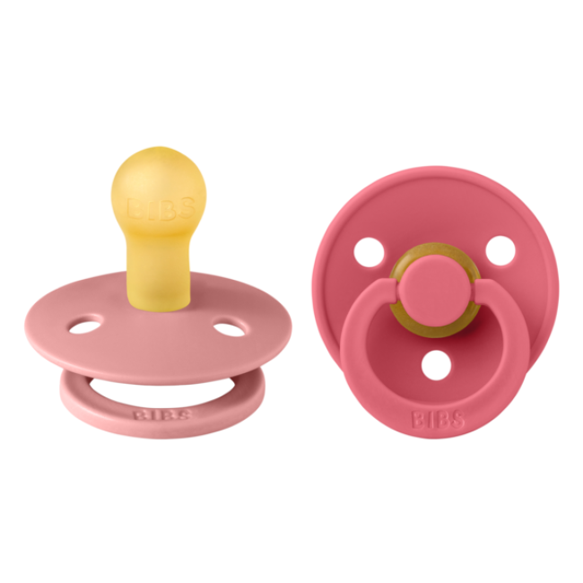 Bibs Πιπίλες Colour 2 τμχ. Latex No1 Dusty Pink/Coral Bibs Πιπίλες Colour 2 τμχ. Latex No1 Dusty Pink/Coral