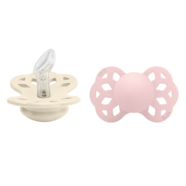 Bibs Πιπίλες Infinity 2 τμχ. Silicone Ανατομική No1 Ivory/Blossom
