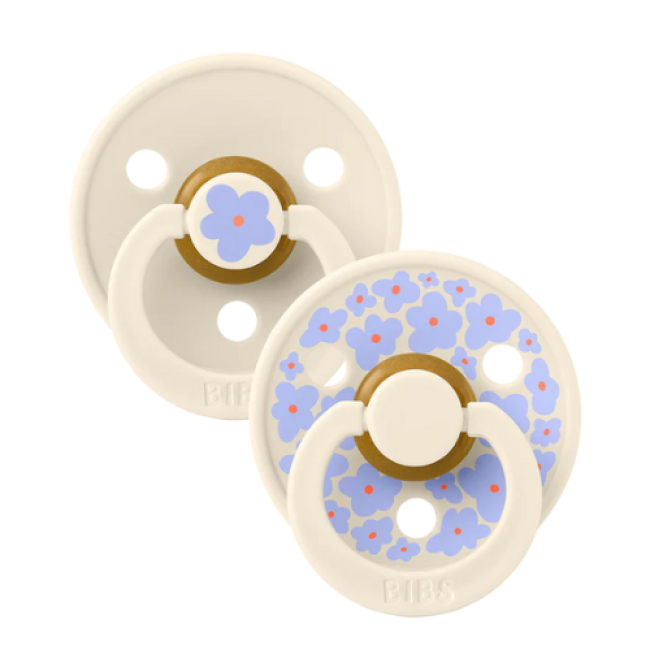 Bibs Πιπίλες Studio Collection 2 τμχ. Στρογγυλή No1 Jasmine Ivory Mix