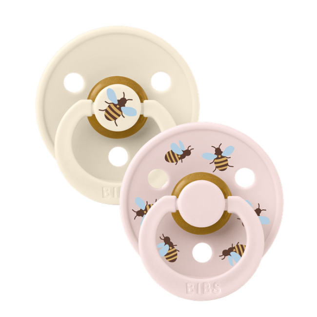 Bibs Πιπίλες Studio Collection 2 τμχ. Στρογγυλή No1 Bumblebee-Ivory Mix