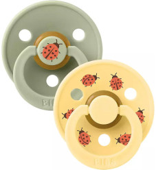 Bibs Πιπίλες Studio Collection 2 τμχ. Στρογγυλή No1 Ladybug/Sage Mix