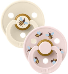 Bibs Πιπίλες Studio Collection 2 τμχ. Στρογγυλή No2 Bumblebee-Ivory Mix