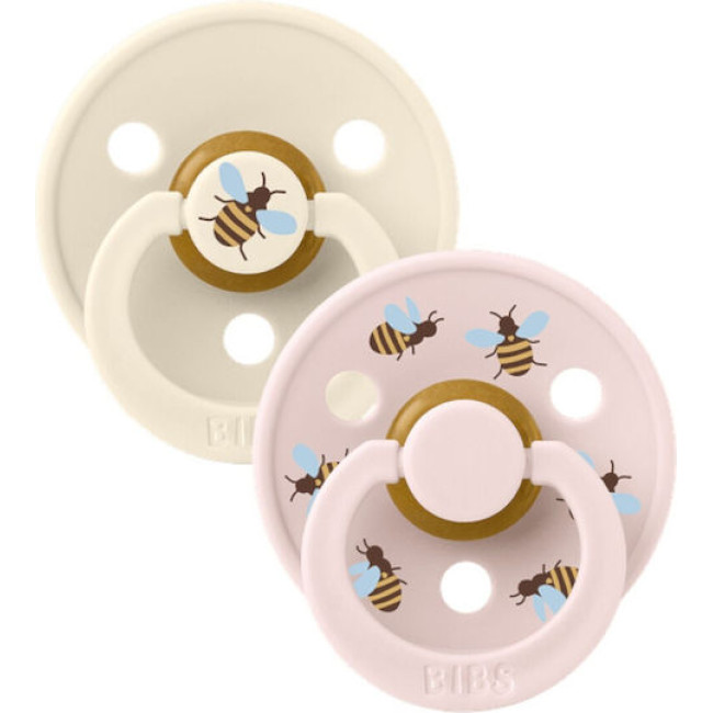 Bibs Πιπίλες Studio Collection 2 τμχ. Στρογγυλή No2 Bumblebee-Ivory Mix